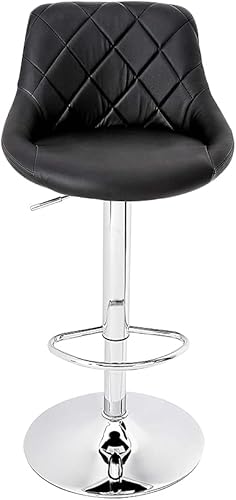 Miniatura 11 de CangLong Taburete de bar giratorio ajustable estilo mediados de siglo con sillas de comedor con soporte de espalda, juego de 2, gris Gris,Negro