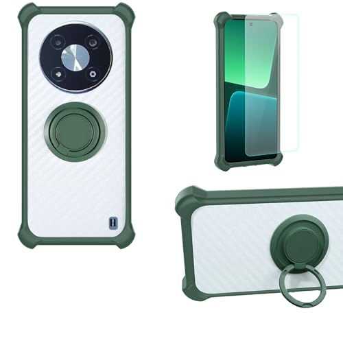 jioeuinly Case Compatible for Zte 7160n 5g UG Phone U23 Phone Case Cover PC backplane + Silicone Soft Frame Cover [360 Metal Ring, Magnetic Car Mount] CSKB-LV