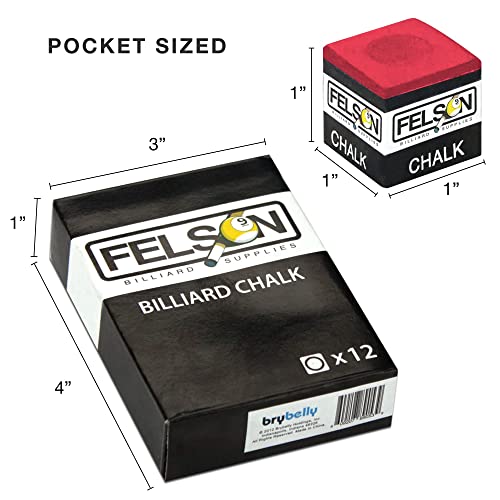 Felson Pool Chalk Cubes | Pool Table Accessories For Table Billiards | Pool Cue Chalk & Storage Box | Red 12 Count (Pack Of 1) #TOP6