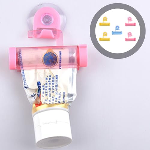 LAPYAPPE 5個 手動歯磨き粉スクイーザー 製耐久性 吸盤付き浴室用多用途絞り器 簡単操作で歯磨き粉やハンドクリームの無駄削 ランダムカラー