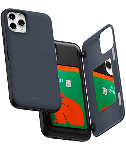 Coque iPhone 11 Pro avec fente cartes Goospery bleu nuit idéale pour vos déplacements urbains