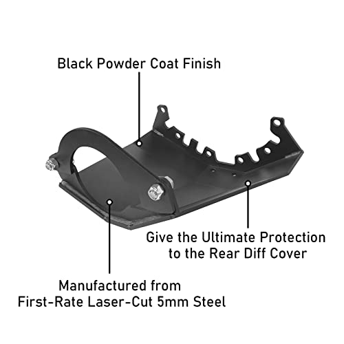 Hooke Road Bronco Accessories Rear Differential Skid Plate Compatible With Ford Bronco 2021 2022 2023 Models| Steel Construction #TOP4