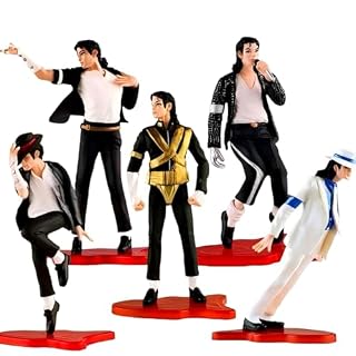 Keyhvao Lot de 5 figurines Michael Jackson 11 cm en position debout – Figurines Moonwalk – Décoration cool – Matériau PVC – Cadeaux pour les fans – Unisexe - Les Beatles, Paul McCartney, John Lennon, RIngo Starr, George Harrison