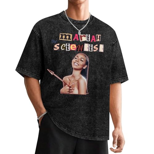 Teen Mens Mariah Ry Ry The Scientist World T-Shirt Crewneck Short Sleeve Shirt, Oversized Lightweight Cotton Tees Top Shirt for Man, Colorful Custom Tees Shirts Top S3