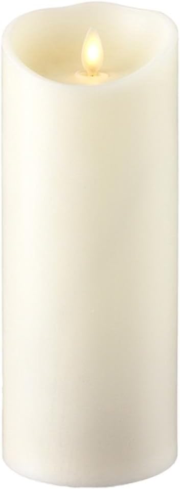 RAZ Imports INC Push Flame Flameless Battery Operated LED Pillar Candle Ivory 3.5"x 9" for Home Décor, Holiday and Gift