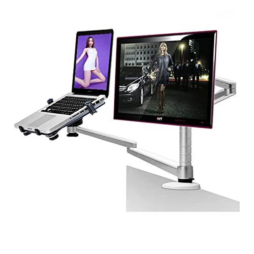 Soporte de monitor OA-7X con rotación de movimiento completo y bandeja para portátil de 15"