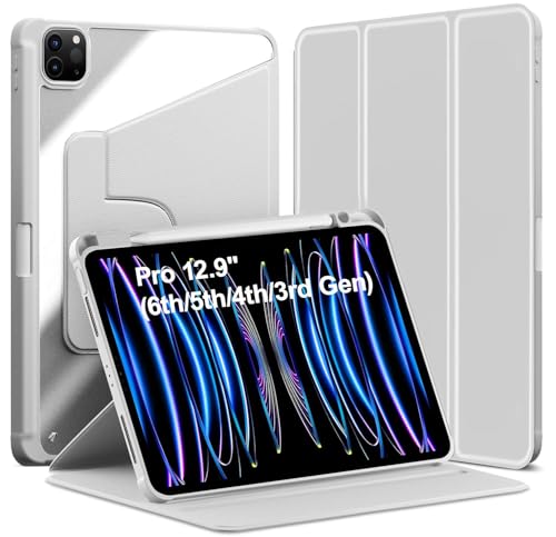 Étui rotatif iPad Pro 12.9 pour le dessin en mode portrait avec clapet trifold