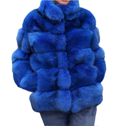 Lisa Colly Women's Winter Faux Fur Coat Fluffy Jacket