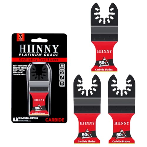 3PCS Carbide Oscillating Tool Blades,Heary Duty for Hard Material,Professional Universal Oscillating Saw Blades,Quick Release for Hard Metal, Nails, Bolts and Screws