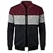 RTRDE Jacket for Men Casual, Full Zip Cardigan Sweaters Slim Fit Stand Collar Up Sweater Jacket Mens Casual Big and Tall Light Jackets Casual Fall Man Jackets Fashion Casual (L, Wine)