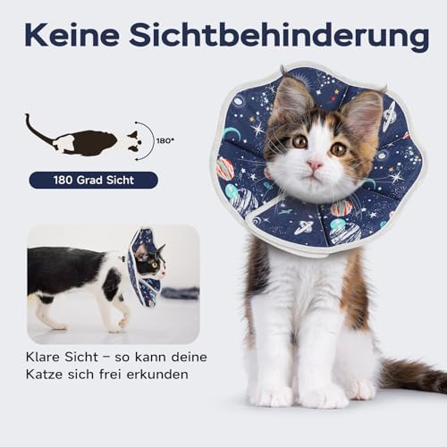 Collarín ajustable para gato protector de heridas que facilita comer y dormir 5