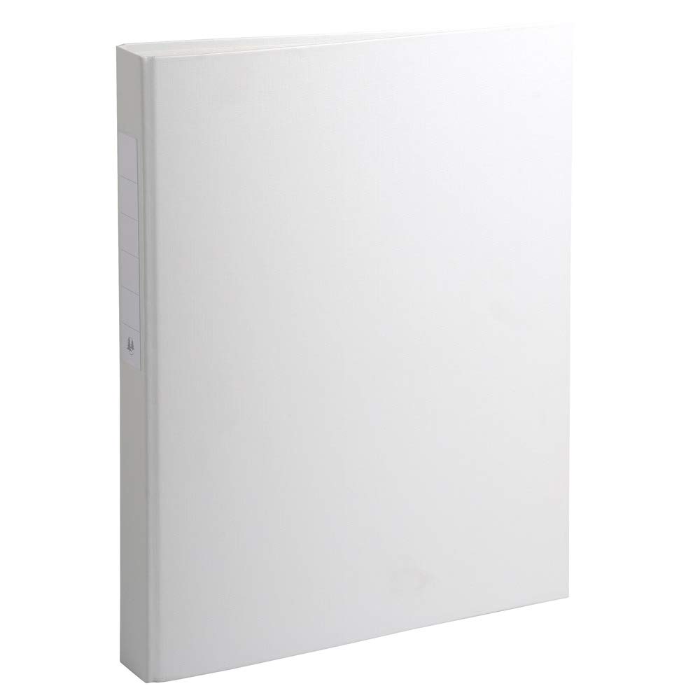 Exacompta 54388E 10er Pack Ringbücher 2 Ringe Füllhöhe 25mm, Rücken 40mm, aufgeklebtes Rückenschild, für DIN A4 Kunststoffbezug aussen und innen, weiß