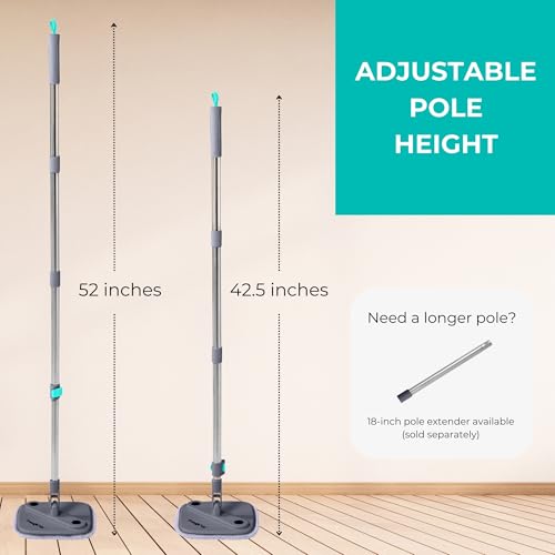 TRUE & TIDY Square Spin Mop & Bucket System – Dual Chamber for Clean & Dirty Water, 360° Rotating Self-Wringing Mop with Built-in Scrub Brush, Stainless Steel Handle & 2 Reusable Microfiber Mop Pads by True & Tidy - Image 8