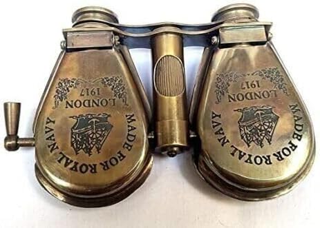 Nautical Solid Brass Binocular Vintage Spyglass Nautical Monocular Antique Maritime 5" Sports, Outdoor Games, Camping for Adult & Kids with Leather Cover by Collectible Stick by H & A Collections