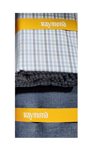 Image of Raymond Men's Striped Cotton Formal Shirt & Trouser fabric, Check Pattern, Premium Business Wear