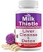 Milk Thistle Capsules 80% Silymarin Advanced Liver Detox, Support, Cleanse & Rescue Detoxifier & Regenerator Supplement 30-Day Formula, 1500mg, 22 Nutrients, 60 Veggie Caps Thisle Extract Tea Powder