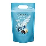 Lindt LINDOR Schokoladen Kugeln Stracciatella | 1 kg Beutel, wiederverschließbar | ca. 80 weiße Schokolade mit Kakaosplittern | Großpackung, Pralinen-Geschenk, Schokoladengeschenk