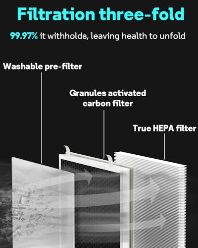 Image of Leemone Vital 100 Replacement Filter Compatible with LEVOIT Vital100 Air Purifier and VAVA VA-EE004 Air Purifier, True HEPA High-Efficiency Activated Carbon, Vital 100-RF, 1 Pack