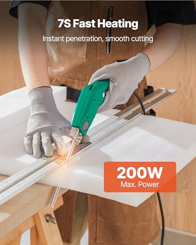 VEVOR Hot Knife Foam Cutter, 200W Electric Foam Cutting Tool, 122℉ - 932℉ Adjustable Styrofoam Cutter with 6" & 8" Cutting Blades for KT Board, Polyethylene, Sponge, Rubber - Tool Box Included - Image 2