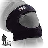 HUEGLO XXL Knee Brace by Adjustable Neoprene Knee Strap Support for Running,Arthritis,Knee Pain Relief,XXL Black(1 Piece),(18-19