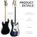 Best Choice Products Full Size Beginner 4-String Electric Bass Guitar, Wooden PB-Style Bass Starter Set w/Padded Carrying Case - Hollywood Blue/White