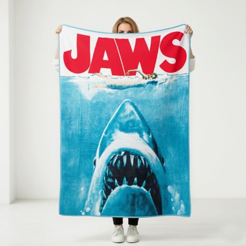 Silver Buffalo Jaws Movie Poster 45" x 60" Fleece Throw, Soft and Cozy Blanket, 250 GSM