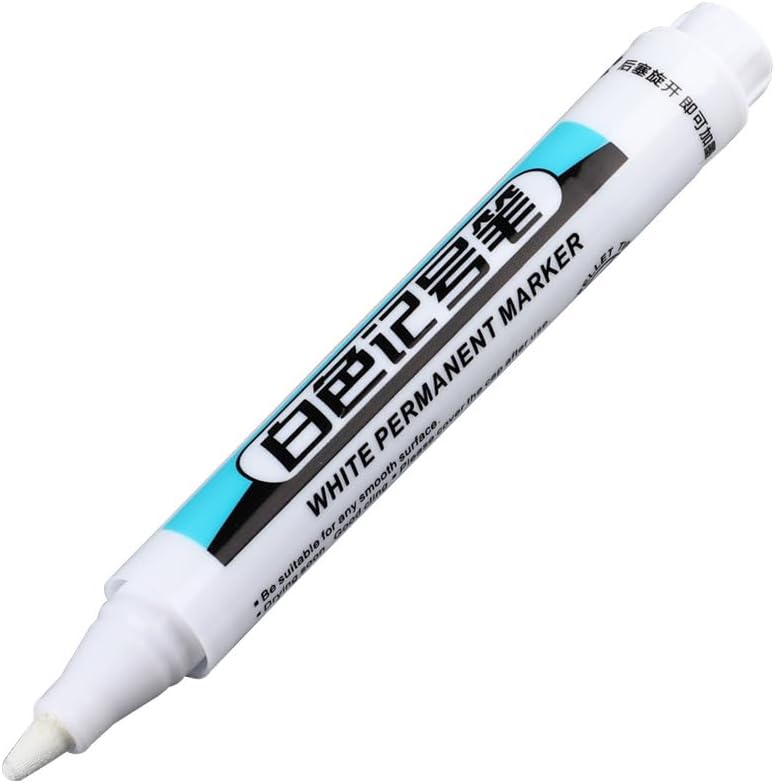 油性ペン ホワイト ペイントマーカー 白インキ 0.7mm 1.0mm 2.5mm 速乾性ペイントペン 耐水性 木 金属 ガラス プラスチック 陶器 磁器 布 生地などに塗布用 油性マーカー 子供 大人 学校 家庭 業務用 油性マーカーペン (2.5mm)