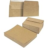 A7 Envelopes and Cards - 100-Count A7 Invitation Envelopes and 100-Count 5 x 7 Cards, Kraft Paper A7 Cards and Envelopes Set for Weddings, Graduations, Baby Showers, Parties, 5.25 x 7.25 Inches