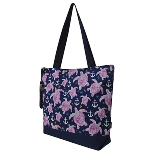 Image of NGIL Medium Top Zipper Closure Canvas Tote Bag with Attached Matching Coin Purse For Moms and Nurses