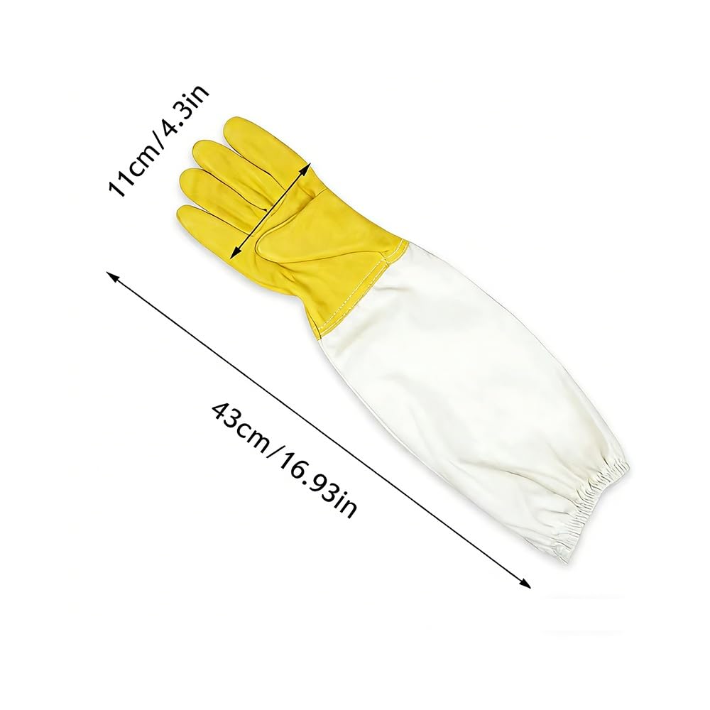 1 Pair Beekeeping Gloves Sheepskin Breathable Protective Sleeves Beekeeping Equipment for Apiculture