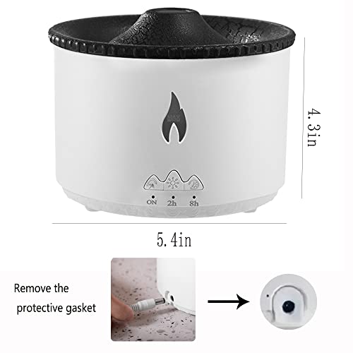 Ultrasonic Essential Oil Diffuser 2 Mist Modes Flame & Volcano Light 300Ml Aromatherapy Humidifier Timer & Auto Shut-Off Aroma Diffuser For Tiktok Bedroom Spa Yoga Office Gift Ideal For Women #TOP1
