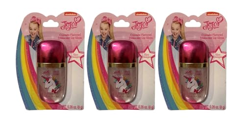 JoJo Siwa Cupcake Flavored Iridescent Lip Gloss (Shimmery/Iridescent, Pack of 3)