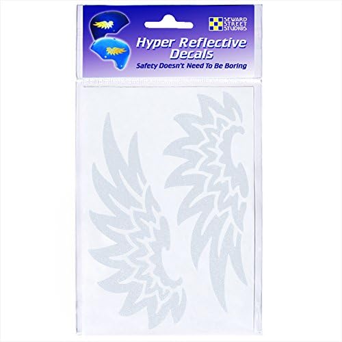 Reflective Decals Tribal Wings Set โ Angel Wings Safety Sticker Kit โ Wing Reflector Stickers - Seward Street Studios (White)