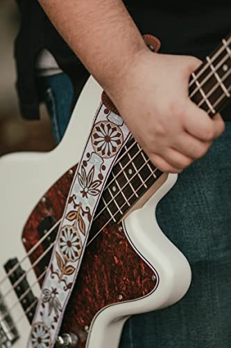 Art Tribute Guitar Strap Vintage Woven W/Free Bonus- 2 Picks + Strap Locks + Strap Button. Best Gift For Bass, Electric & Acoustic Guitars For Guitar Players Men & Women #TOP5