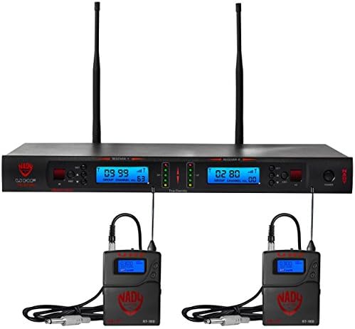 Nady 2W-1KU GT Dual True Diversity 1000-Channel Professional UHF Wireless System with 2 Guitar/Instrument Bodypacks – Autoscan – Automatic Transmitter Pairing – All Metal Construction