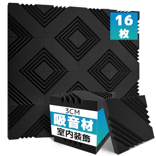 16枚 吸音材 30*30*3cm 極厚