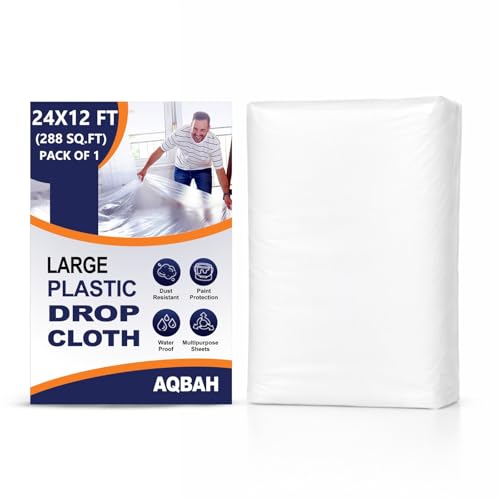 Image of Aqbah Multipurpose 12x24 Ft Waterproof Plastic Sheet | Polythene Dust Cover for Painting, Furniture, Floor, Car, Bike & Outdoor Protection