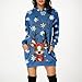 Kleid Weihnachten Damen Elegant, Kapuzenpullover Damen Lang Mit Taschen, Hoodie Kleid Damen Weihnachts Sweatshirt Kleid Damen Mit Christmas Klassiker Bedruckt Winter Warm Weihnachten Damen Bekleidung