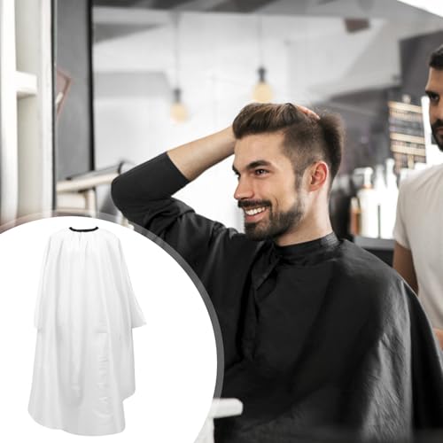 Capa para corte de cabello impermeable Alipis blanca para adultos miniatura 7