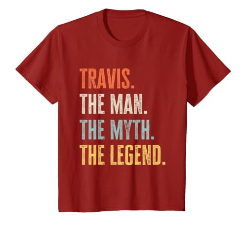 Travis The Best, Man Myth Legend, Funny Best Name Travis T-Shirt, Youth, Cranberry Red, Large