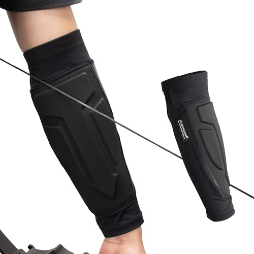 Archery Arm Guard Cooling Arm Sleeve Sun Protection with Full Coverage Forearm Design for Right Left Hand Youth Adult Archers (Black)