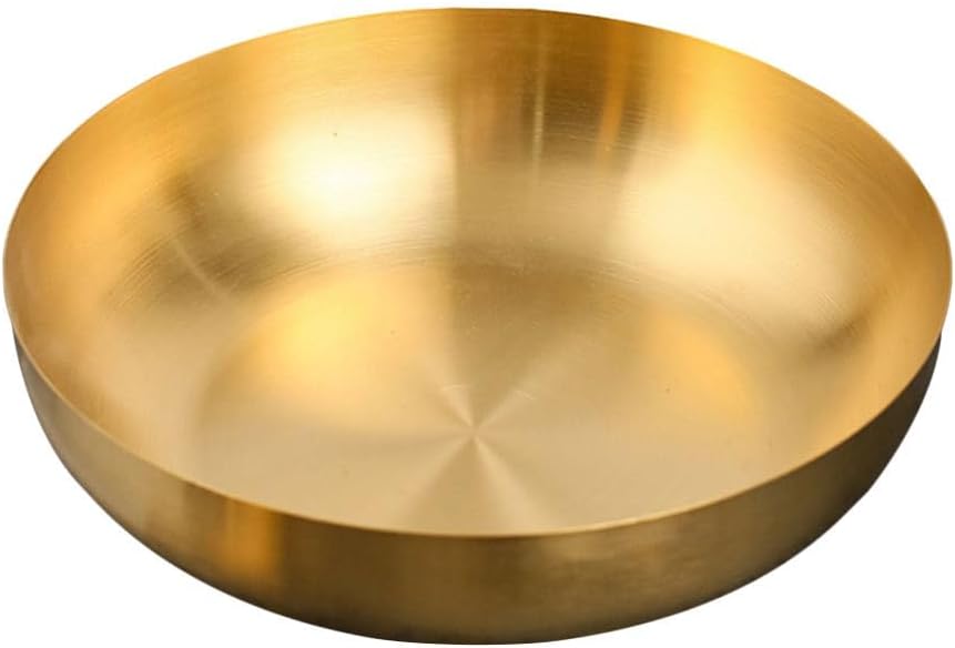 CALLARON 9.4" Stainless Steel Mixing Bowls - 75oz Gold Serving Bowl, Large Metal Decorative Bowl for Salad, Soup, Pasta, Snack, Cooking, Baking, Dishwasher Safe