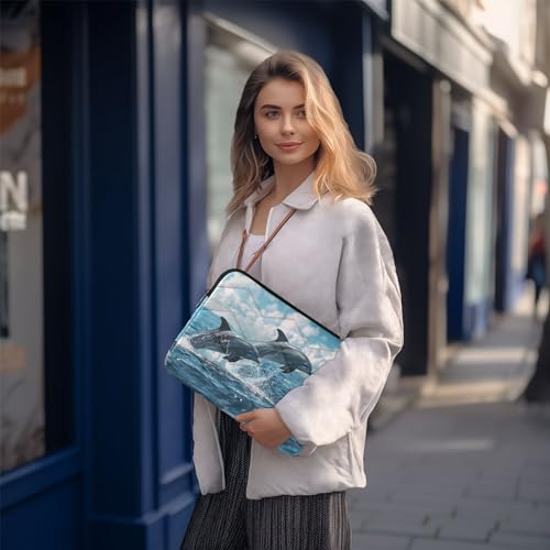 Funda para portátil 13-14 pulgadas con diseño de delfines miniatura 7
