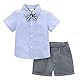 Famuka Baby Junge Anzug Set Sommer Kurzarm Smoking Hochzeit Geburtstag Outfit Fotoshooting Babykleidung (Blau, 9M)