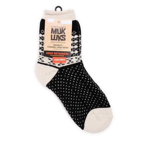 Image of MUK LUKS Women's Women's 2 Pair Pack Heat Retainer Crew Socks
