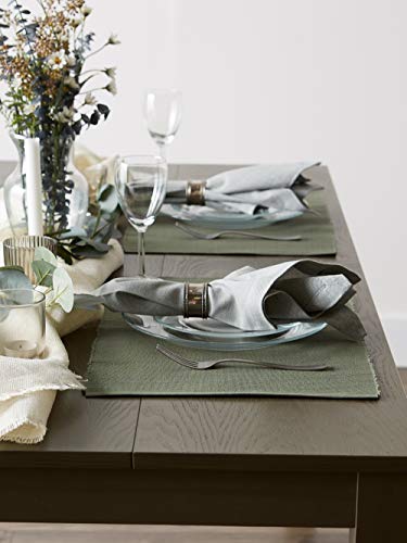 Dii Basic Everyday Ribbed Tabletop 100% Cotton, Placemat Set, 13X19, Artichoke, 6 Piece #TOP5
