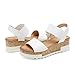 DREAM PAIRS Womens Open Toe Strap Casual Flatform Platform Wedges Sandals,Size 7.5,White,REED-2