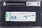 Lakers Magic Johnson "2x Insc" Signed NBA Finals Game 6 Ticket Auto 10! BAS Slab