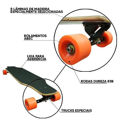 Skate Longboard Montado Completo Allyb - Skull Mexican