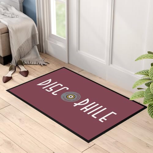Paillasson musique vinyle rouge 75x50 cm pour décorer votre studio